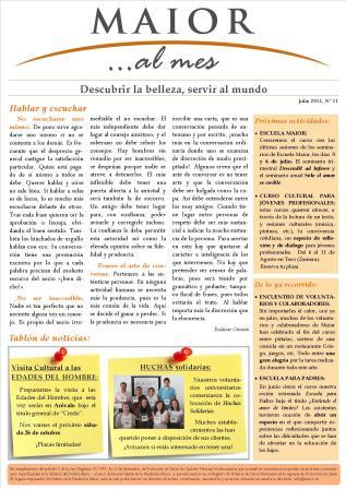 Boletín mensual de noticias y actividades de la Fundación Maior. Edición de julio 2013