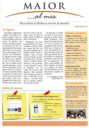 Boletín mensual de noticias y actividades de la Fundación Maior. Edición de octubre 2013