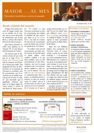 Boletín mensual de noticias y actividades de la Fundación Maior. Edición de noviembre 2013