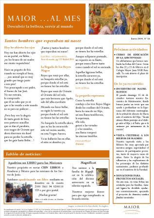 Boletín mensual de noticias y actividades de la Fundación Maior. Edición de enero 2014