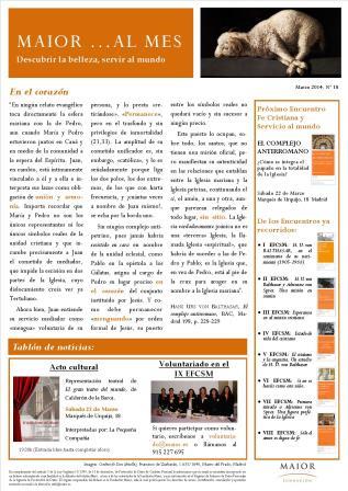 Boletín mensual de noticias y actividades de la Fundación Maior. Edición de marzo 2014