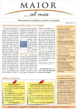 Boletín mensual de noticias y actividades de la Fundación Maior. Edición de febrero 2012