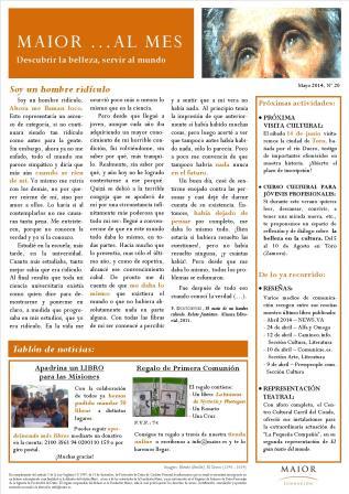 Boletín mensual de noticias y actividades de la Fundación Maior. Edición de mayo 2014