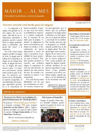 Boletín mensual de noticias y actividades de la Fundación Maior. Edición de noviembre 2014