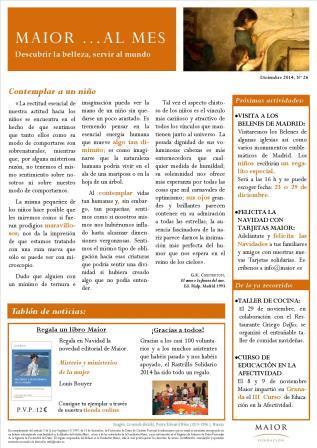 Boletín mensual de noticias y actividades de la Fundación Maior. Edición de diciembre 2014