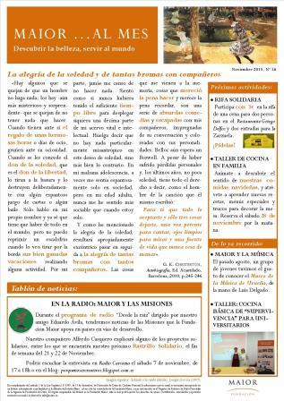 Boletín mensual de noticias y actividades de la Fundación Maior. Edición de noviembre 2015