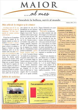 Boletín mensual de noticias y actividades de la Fundación Maior. Edición de febrero 2013