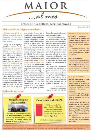 Boletín mensual de noticias y actividades de la Fundación Maior. Edición de febrero 2013