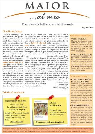 Boletín mensual de noticias y actividades de la Fundación Maior. Edición de mayo 2013