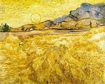 Campo de trigo con sol, de Vincent Van Gogh