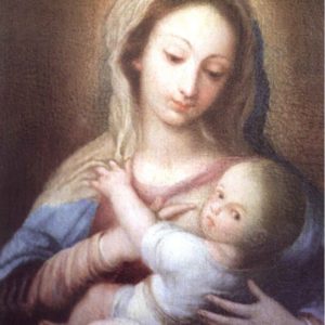 Tarjeta de Navidad Christmas religioso, imagen de la Virgen María, de la Fundación Maior