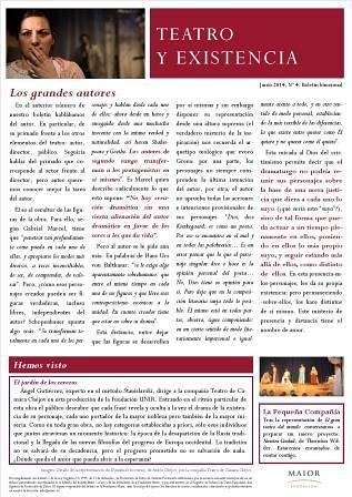 Boletín Teatro y Existencia. Junio 2014, Nº 4
