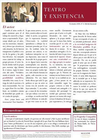 Boletín Teatro y Existencia. Noviembre 2014, Nº 6