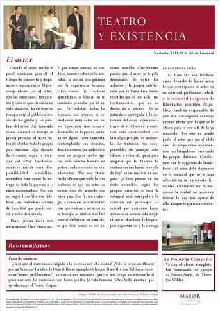 Boletín Teatro y Existencia. Noviembre 2014, Nº 6