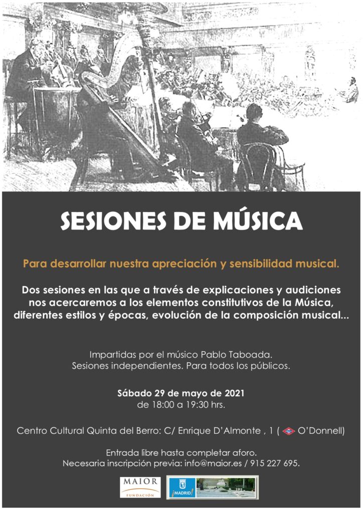 Cartel de la Sesión de Música de la Fundación Maior el sábado 29 de mayo