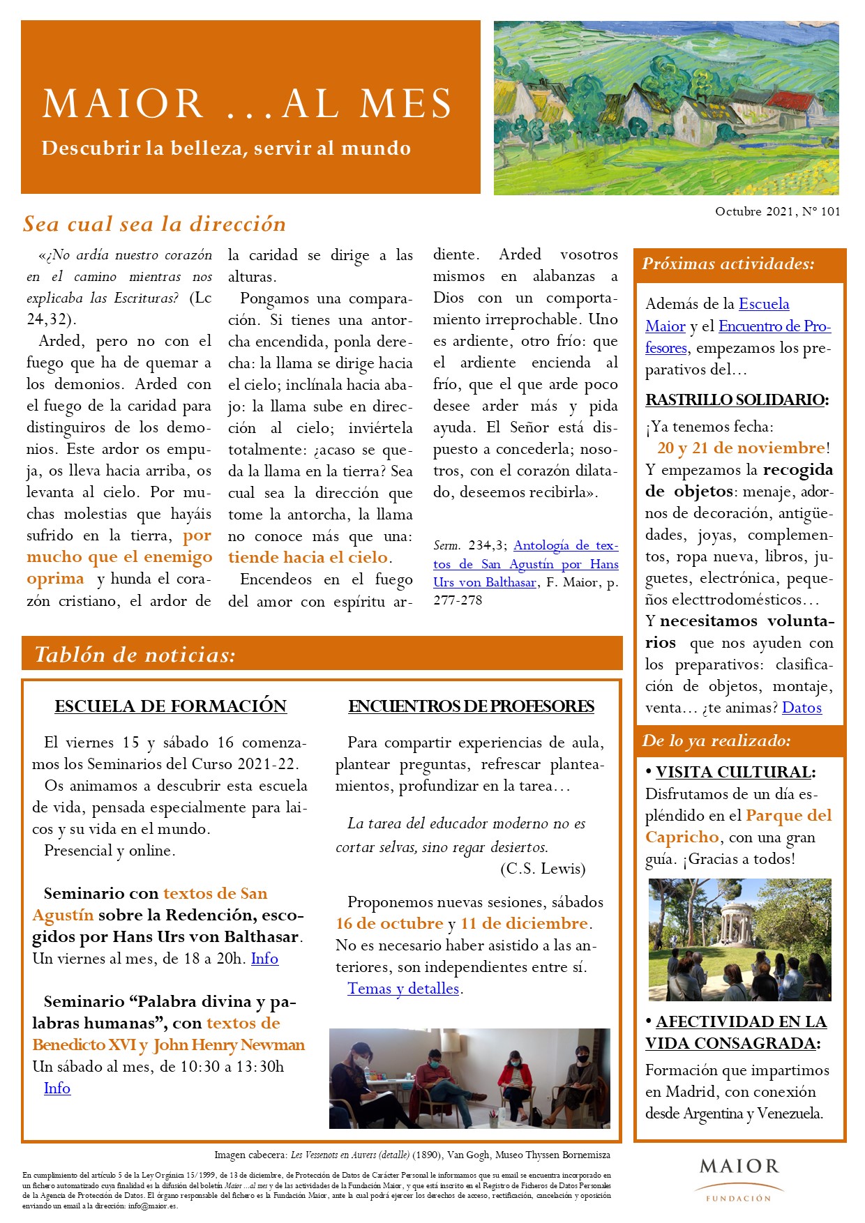 Boletín mensual de noticias y actividades de la Fundación Maior. Edición de octubre 2021