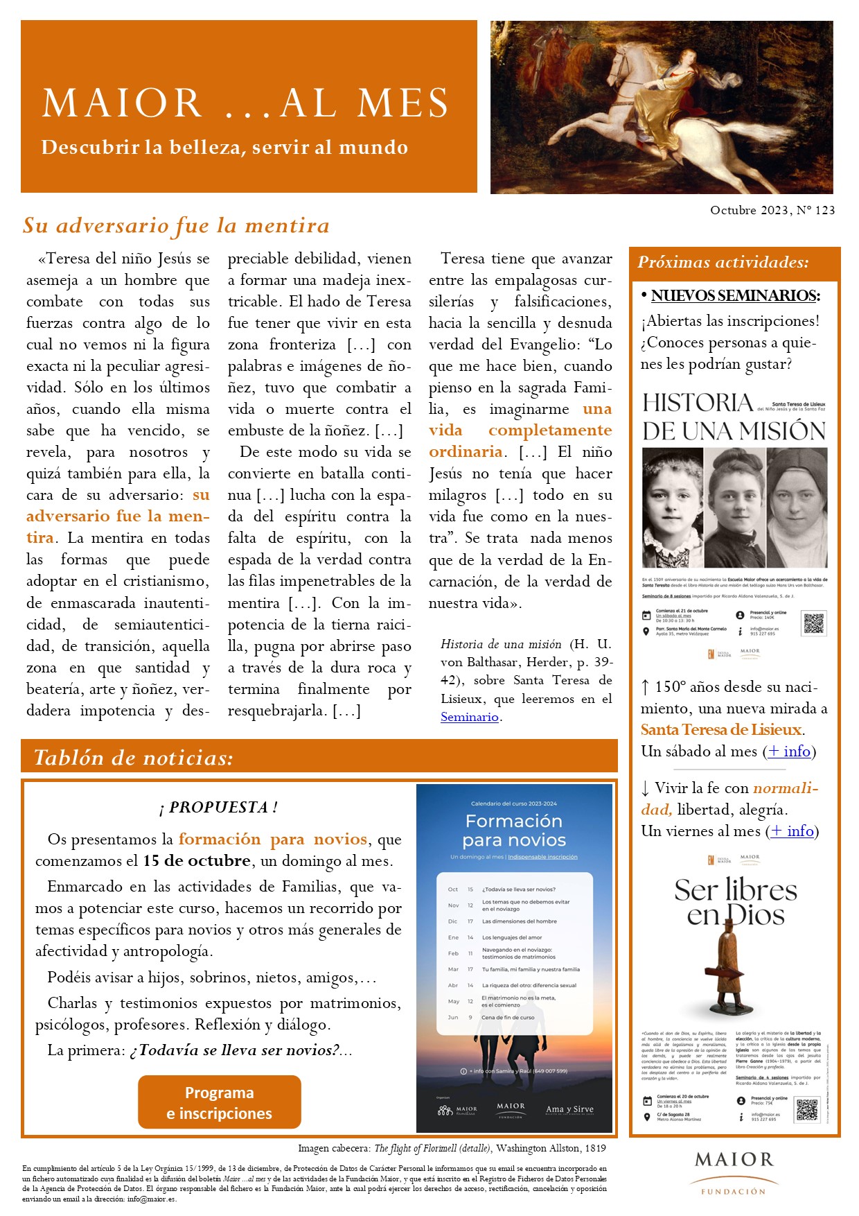 Boletín mensual de noticias y actividades de la Fundación Maior. Edición de octubre 2023